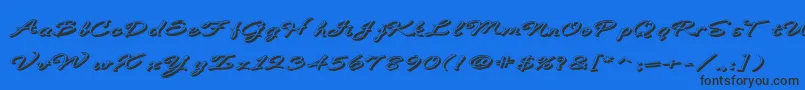 BDeBonitaShadow Font – Black Fonts on Blue Background
