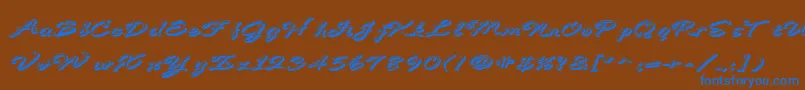 BDeBonitaShadow Font – Blue Fonts on Brown Background