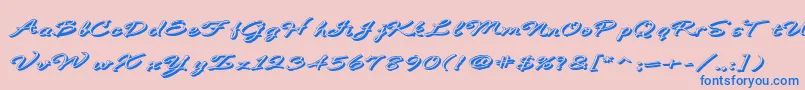 BDeBonitaShadow Font – Blue Fonts on Pink Background