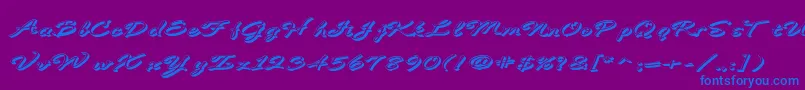 BDeBonitaShadow-Schriftart – Blaue Schriften auf violettem Hintergrund