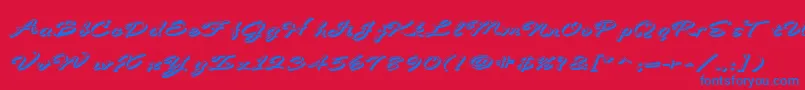 フォントBDeBonitaShadow – 赤い背景に青い文字