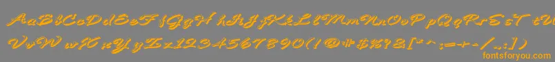 フォントBDeBonitaShadow – オレンジの文字は灰色の背景にあります。