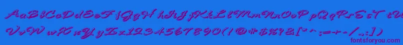 BDeBonitaShadow Font – Purple Fonts on Blue Background