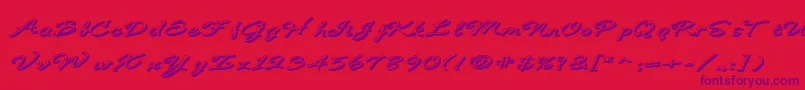 BDeBonitaShadow Font – Purple Fonts on Red Background