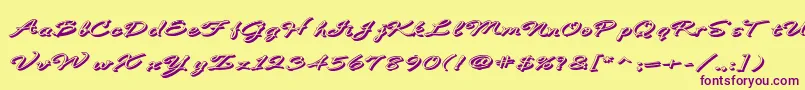 BDeBonitaShadow Font – Purple Fonts on Yellow Background