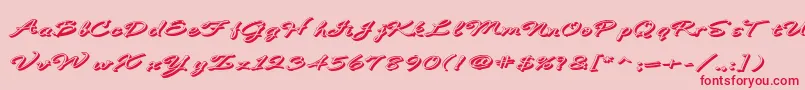 BDeBonitaShadow Font – Red Fonts on Pink Background
