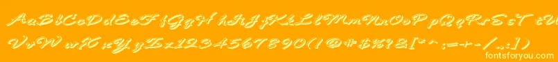 BDeBonitaShadow-Schriftart – Gelbe Schriften auf orangefarbenem Hintergrund