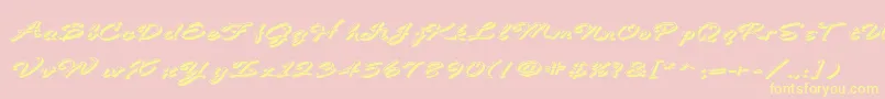 BDeBonitaShadow-Schriftart – Gelbe Schriften auf rosa Hintergrund