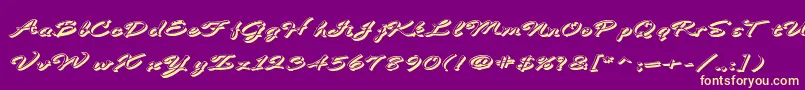 BDeBonitaShadow Font – Yellow Fonts on Purple Background