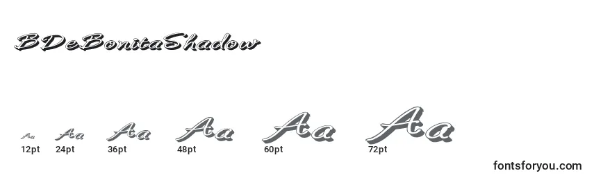 BDeBonitaShadow Font Sizes