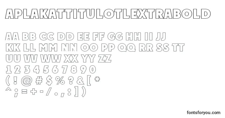 Schriftart APlakattitulotlExtrabold – Alphabet, Zahlen, spezielle Symbole