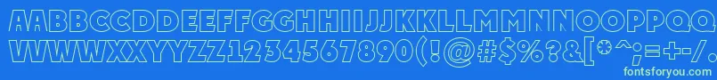 APlakattitulotlExtrabold Font – Green Fonts on Blue Background