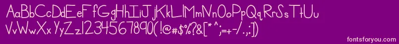 Kbmisosoup Font – Pink Fonts on Purple Background