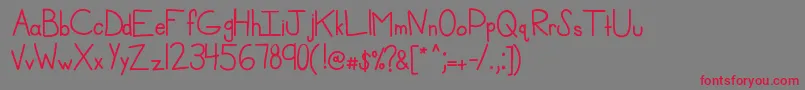 Kbmisosoup Font – Red Fonts on Gray Background