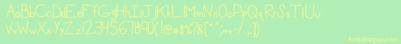Kbmisosoup Font – Yellow Fonts on Green Background