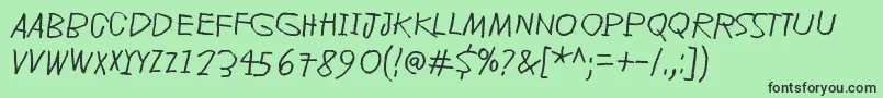 フォントDРІjРµVuDive – 緑の背景に黒い文字