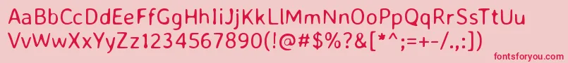 AveriasanslibreLight Font – Red Fonts on Pink Background