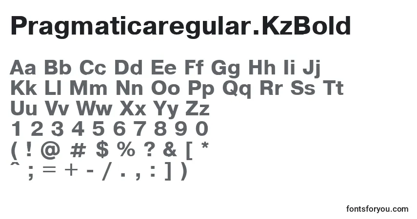 Pragmaticaregular.KzBold-fontti – aakkoset, numerot, erikoismerkit