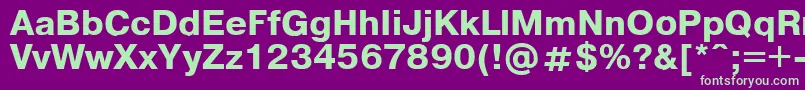 Pragmaticaregular.KzBold Font – Green Fonts on Purple Background
