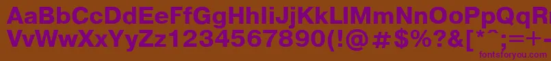 フォントPragmaticaregular.KzBold – 紫色のフォント、茶色の背景