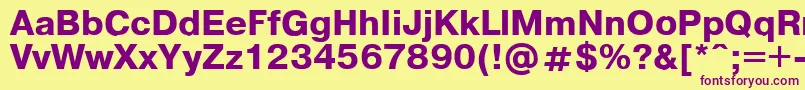 フォントPragmaticaregular.KzBold – 紫色のフォント、黄色の背景