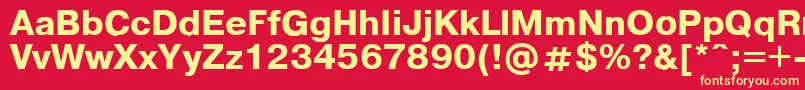 フォントPragmaticaregular.KzBold – 黄色の文字、赤い背景