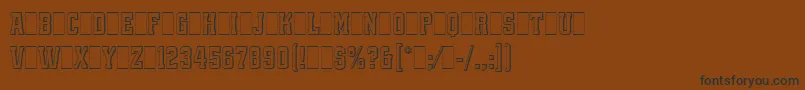 フォントQuadrusLetPlain.1.0 – 黒い文字が茶色の背景にあります