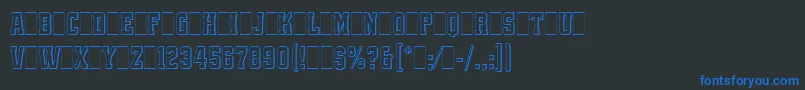 フォントQuadrusLetPlain.1.0 – 黒い背景に青い文字