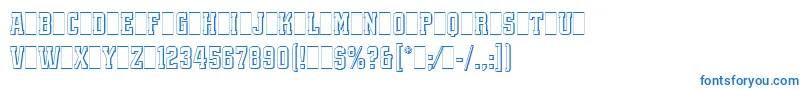 フォントQuadrusLetPlain.1.0 – 白い背景に青い文字