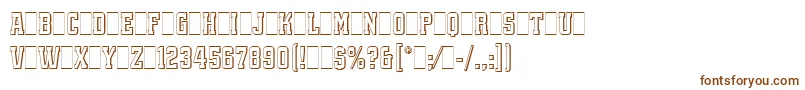 フォントQuadrusLetPlain.1.0 – 白い背景に茶色のフォント