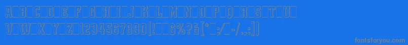 フォントQuadrusLetPlain.1.0 – 青い背景に灰色の文字