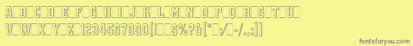 フォントQuadrusLetPlain.1.0 – 黄色の背景に灰色の文字