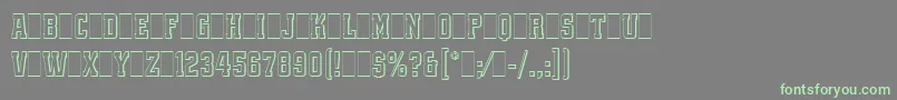 フォントQuadrusLetPlain.1.0 – 灰色の背景に緑のフォント