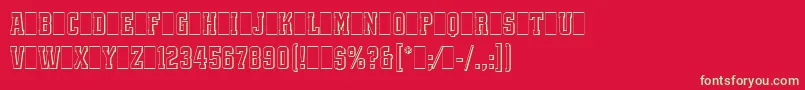 フォントQuadrusLetPlain.1.0 – 赤い背景に緑の文字