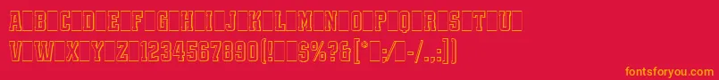 フォントQuadrusLetPlain.1.0 – 赤い背景にオレンジの文字