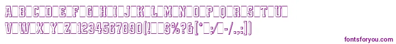 フォントQuadrusLetPlain.1.0 – 白い背景に紫のフォント