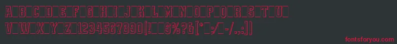 フォントQuadrusLetPlain.1.0 – 黒い背景に赤い文字