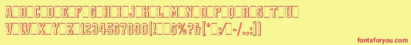 QuadrusLetPlain.1.0 Font – Red Fonts on Yellow Background