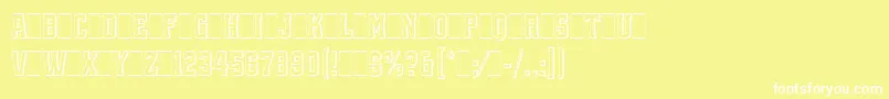 QuadrusLetPlain.1.0 Font – White Fonts on Yellow Background