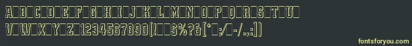 フォントQuadrusLetPlain.1.0 – 黒い背景に黄色の文字