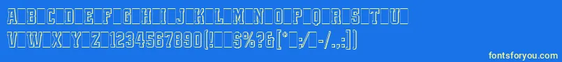 フォントQuadrusLetPlain.1.0 – 黄色の文字、青い背景