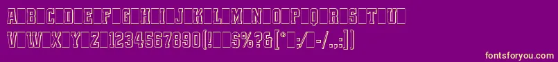 フォントQuadrusLetPlain.1.0 – 紫の背景に黄色のフォント