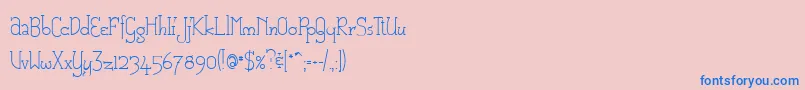 Cam Font – Blue Fonts on Pink Background