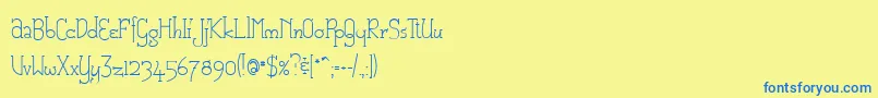 Cam Font – Blue Fonts on Yellow Background