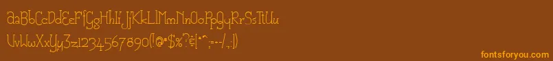 Cam Font – Orange Fonts on Brown Background