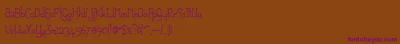 Cam Font – Purple Fonts on Brown Background