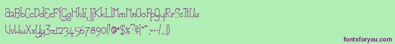 Cam Font – Purple Fonts on Green Background