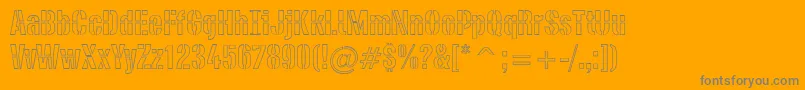 Lisätietoja PfdieselOutline-fontista PfdieselOutline-fontti – harmaat kirjasimet oranssilla taustalla