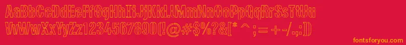 PfdieselOutline Font – Orange Fonts on Red Background