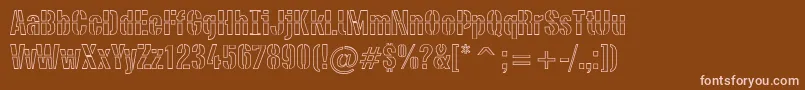 フォントPfdieselOutline – 茶色の背景にピンクのフォント